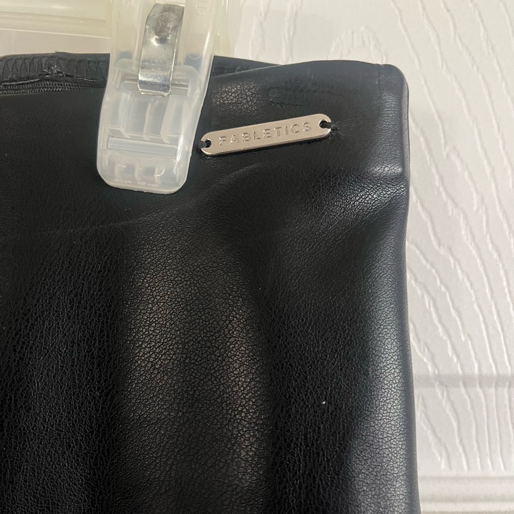 Fabletics Black Leather-Style Pants - Picture 6 of 9